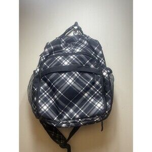 Thirty One 31 Sling Backpack Camera Bag Diaper Organizer Black Grey Plaid